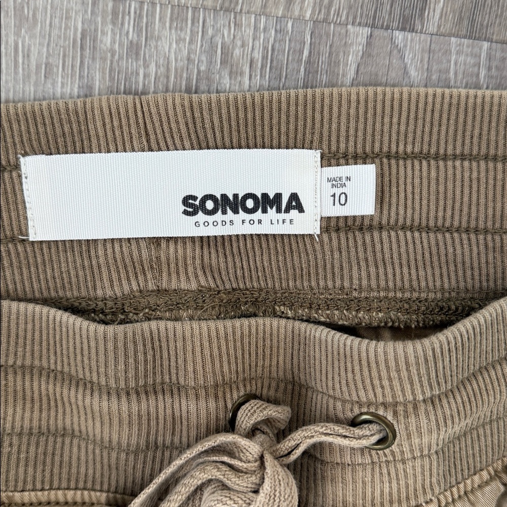 Sonoma Tan Ribbed Drawstring Pants - Picture 2 of 4